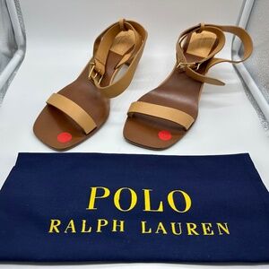 Polo Ralph Lauren MD Heels Natural Vachetta Size 8.5B Brand New